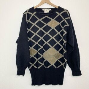 Joanie Char Women’s M Vintage Lambswool Angora Geo Print Pullover Sweater